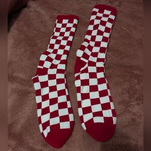 Vans Red and White Checkered Socks